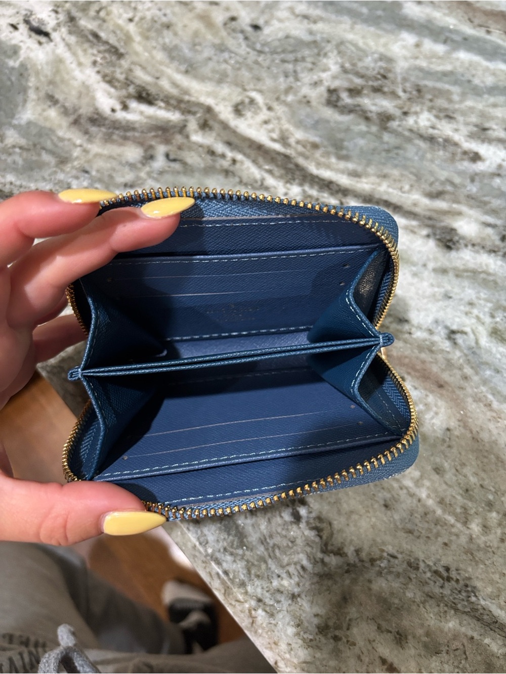 Louis Vuitton Denim Monogram Zippy Coin Wallet in Blue with Gold Hardware - Picture 4 of 4